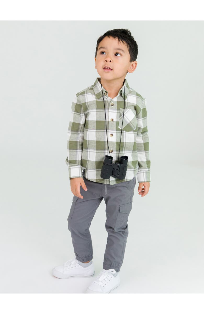 RuggedButts Boys Flannel Long Sleeve Button Down Shirt, Alternate, color, 