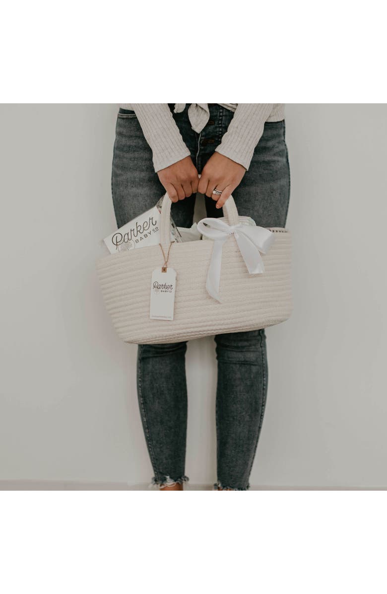 Parker Baby Co. Rope Diaper Caddy, Alternate, color, White