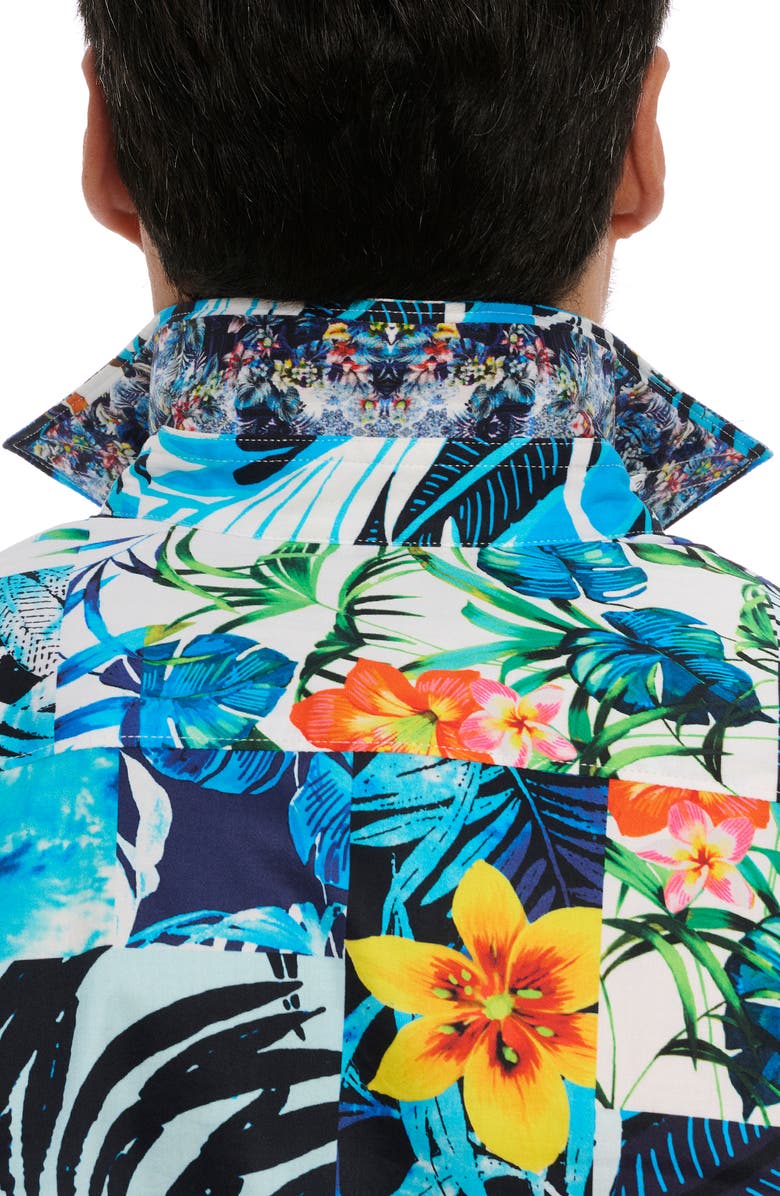 Robert Graham Tahiti Floral Stretch Cotton Button-Up Shirt, Alternate, color,