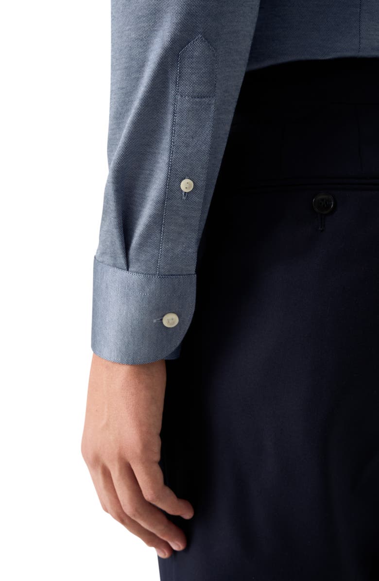 Eton Contemporary Fit Filo Di Scozia Knit Shirt, Alternate, color, Dark Blue