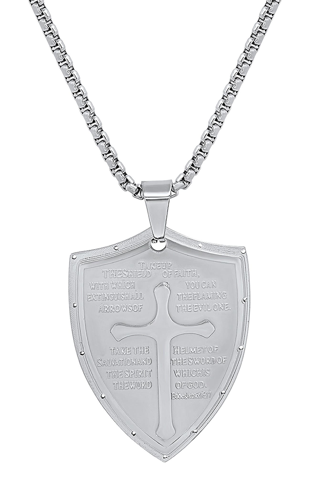 HMY JEWELRY The Shield of Faith Pendant Necklace