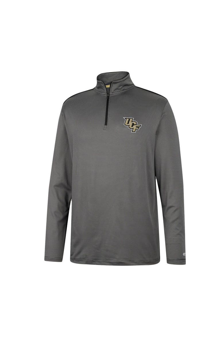 Men's Colosseum Charcoal UCF Knights Logo Quarter-Zip Windshirt, Alternate, color, Charcoal
