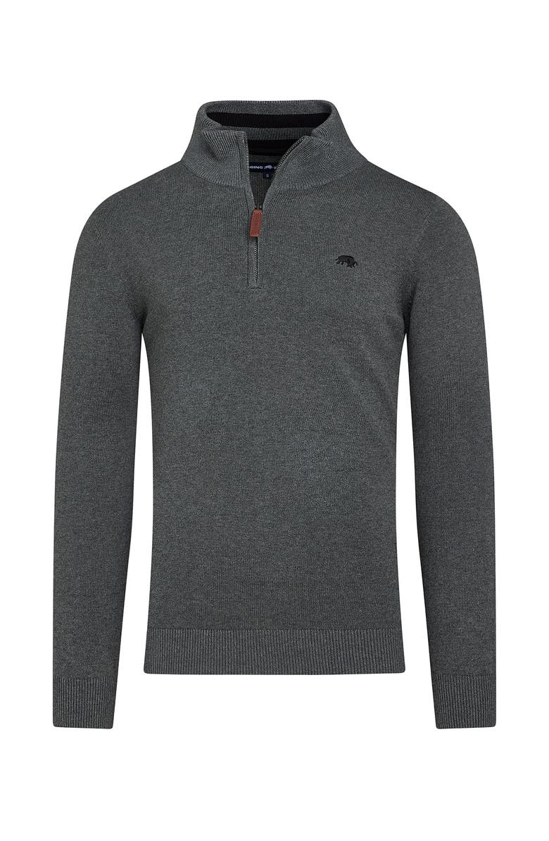 Raging Bull Quarter Zip Cashmere Blend Sweater, Alternate, color, Charcoal