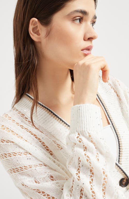 Brunello Cucinelli V-neck Long-sleeved Sweater In White