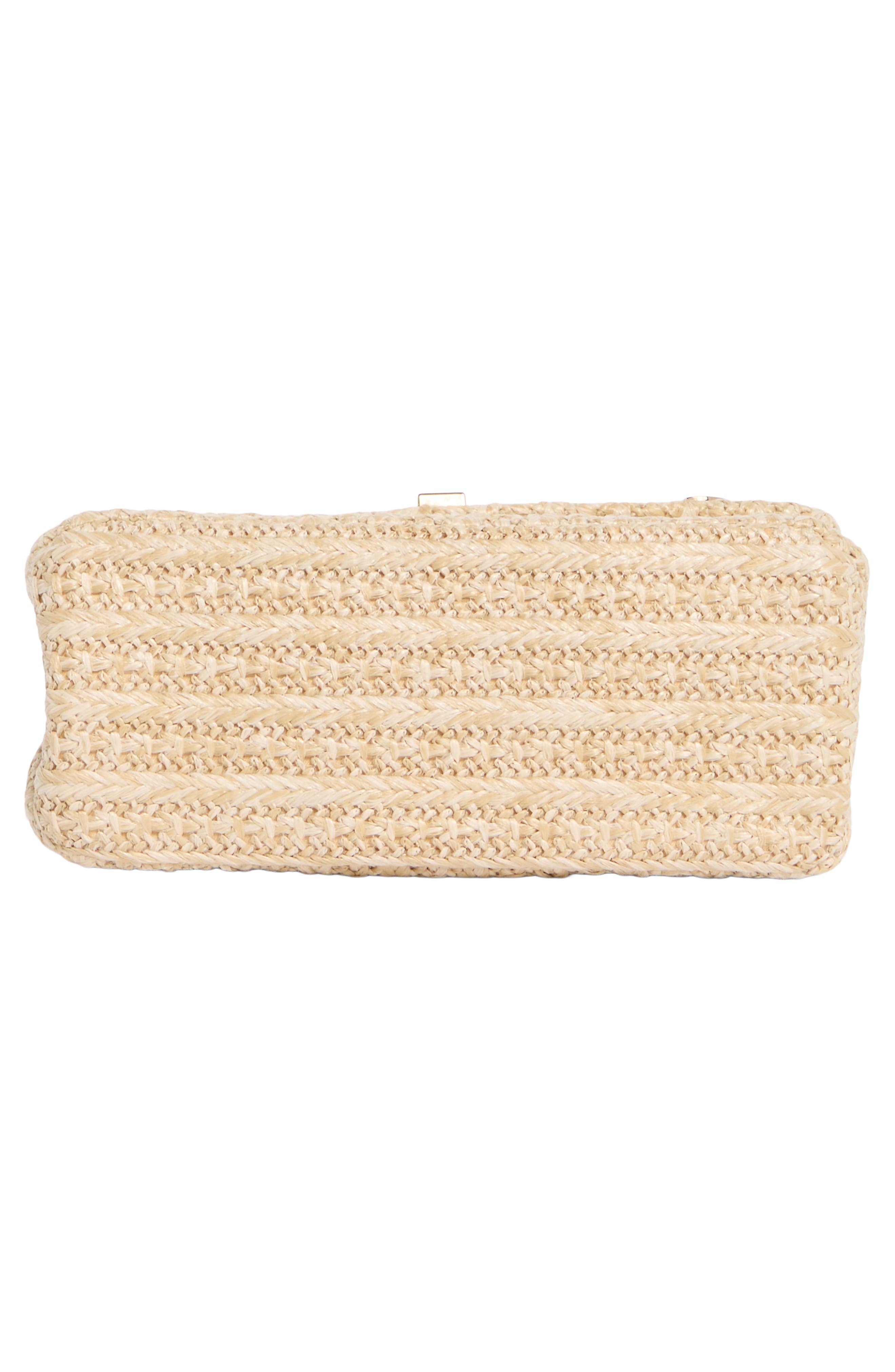 ALDO Charm Raffia Shoulder Bag, Alternate, color, Natural