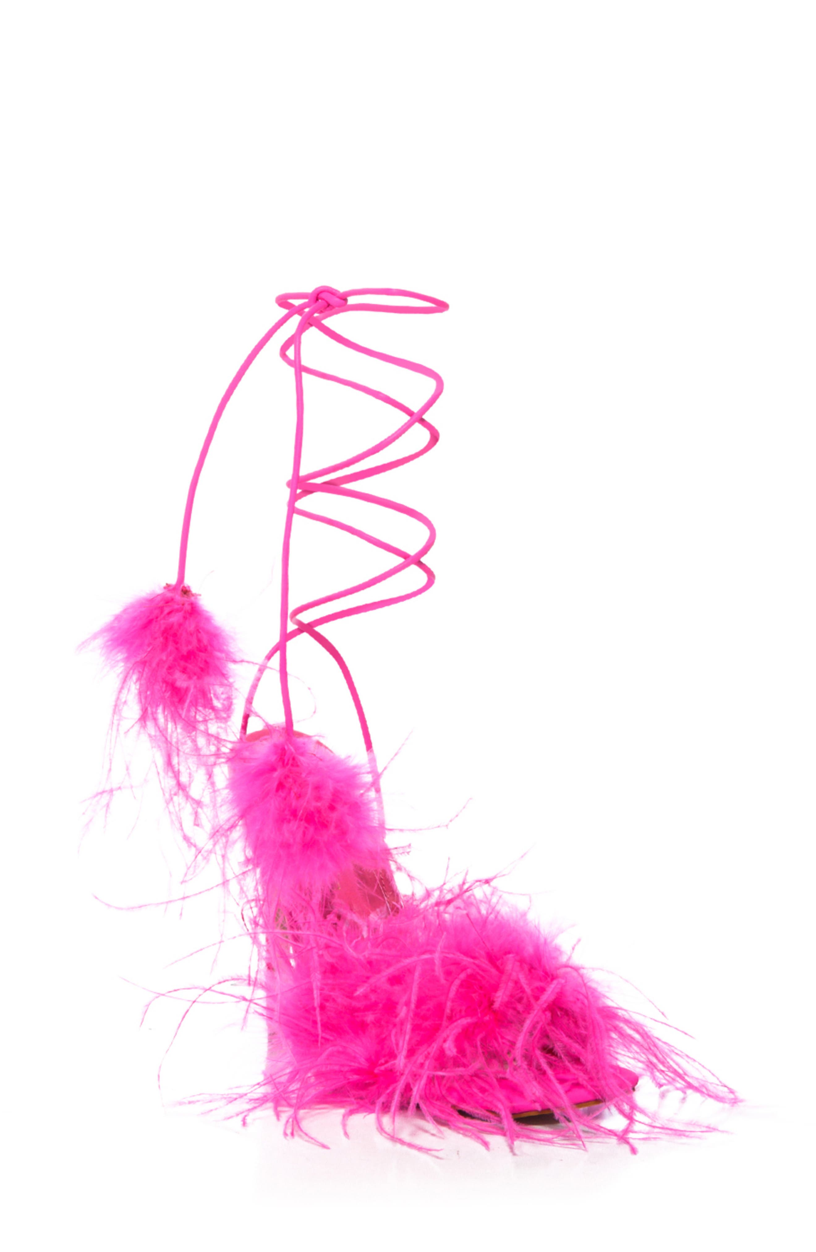 AZALEA WANG Penn Feather Ankle Wrap Sandal, Main, color, 