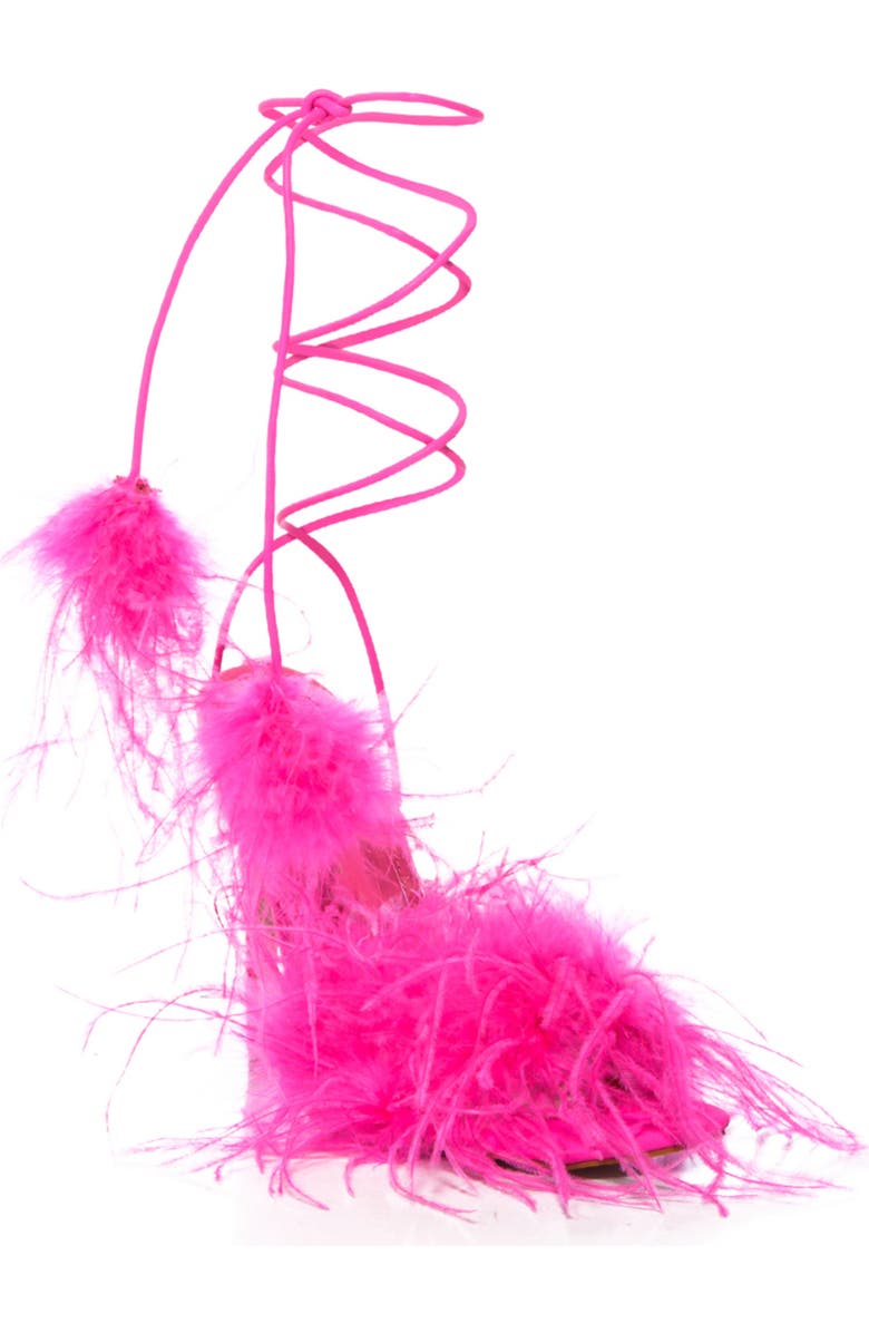 AZALEA WANG Penn Feather Ankle Wrap Sandal, Main, color,