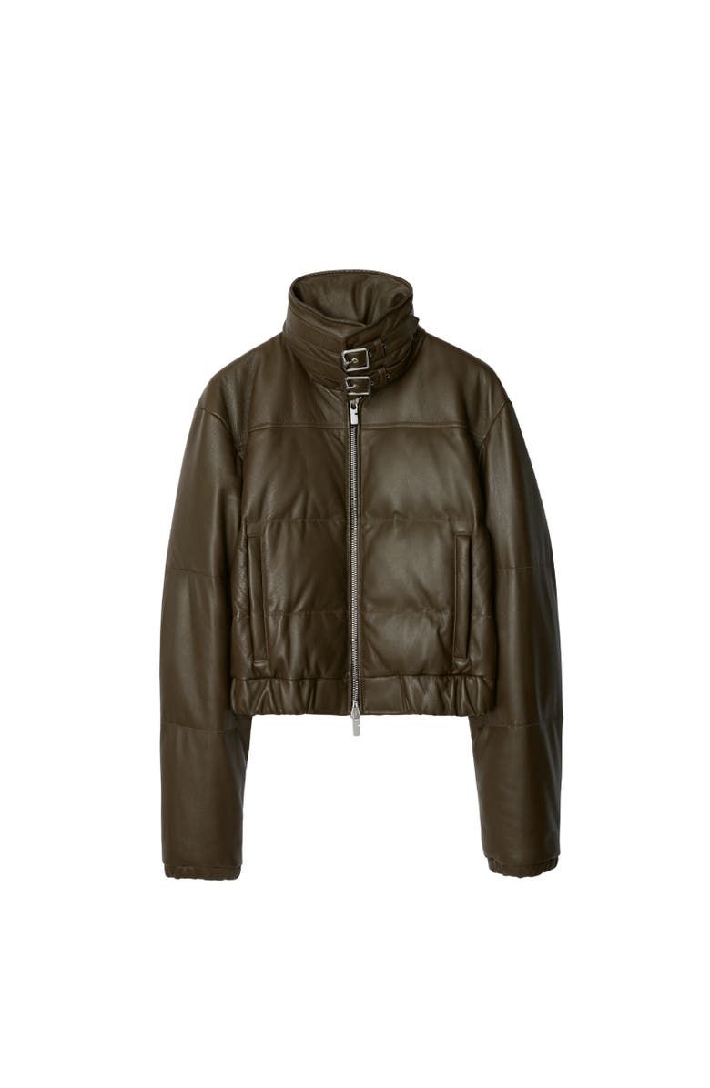 Burberry Leather Puffer Jacket, Alternate, color, 