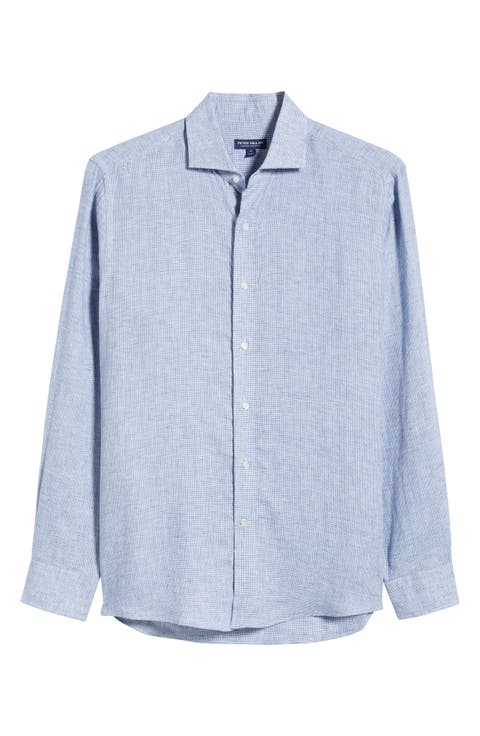 Astino Lino Tailored Fit Linen Button-Up Shirt