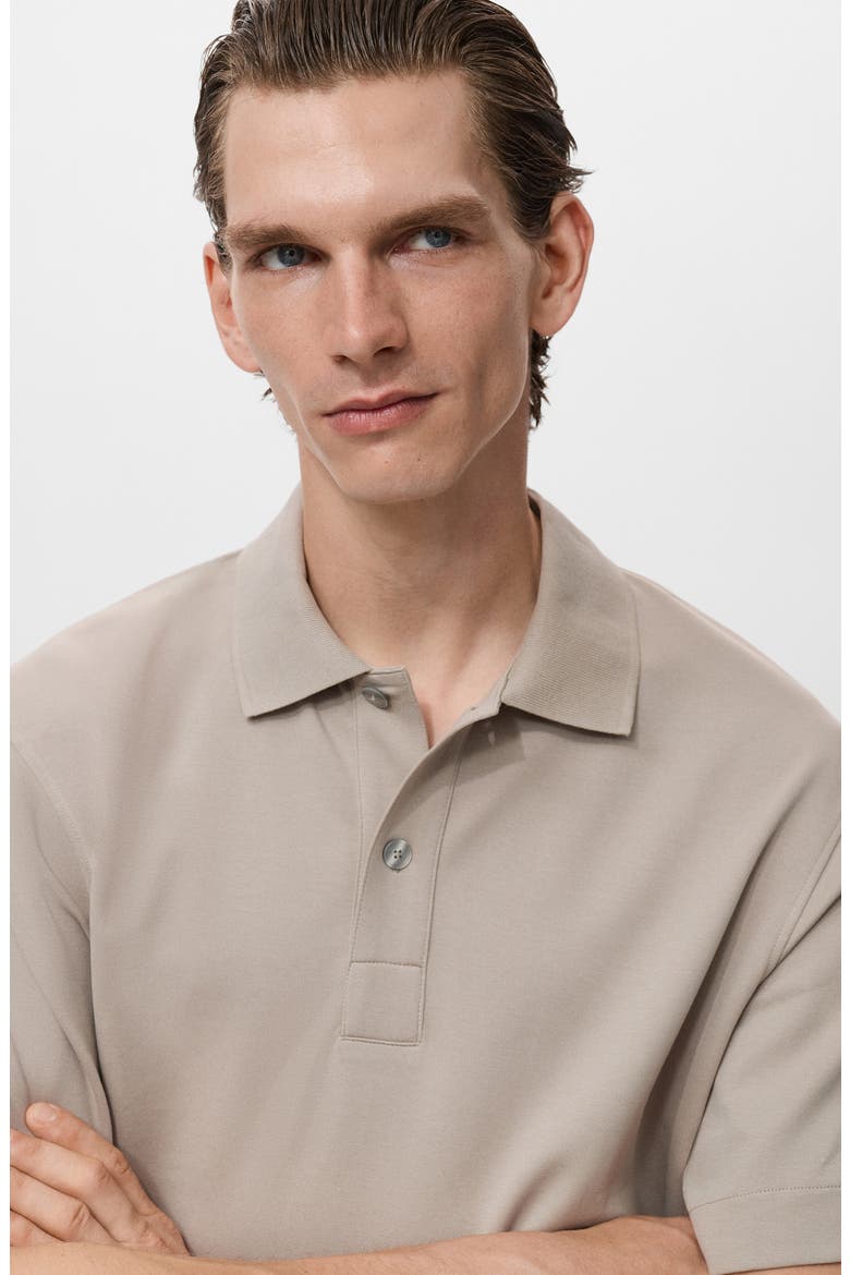 Relaxed Fit Cotton Blend Polo, Alternate, color, LIGHT/ PASTEL GREY