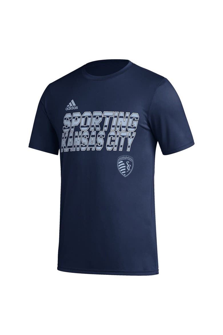 Men's adidas Navy Sporting Kansas City Team Jersey Hook AEROREADY T-Shirt, Alternate, color, Navy