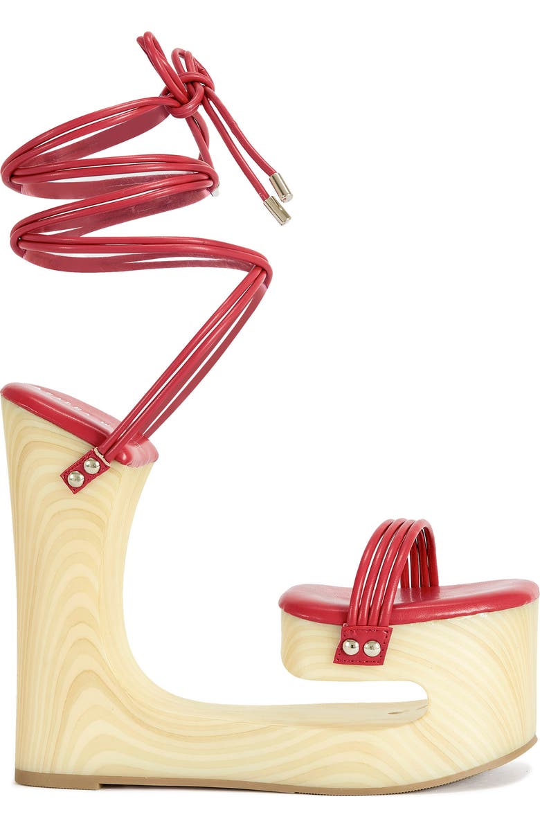 AZALEA WANG Cipriano Ankle Wrap Platform Sandal, Alternate, color,