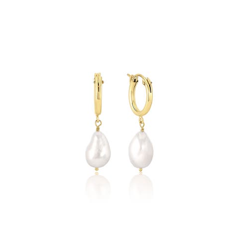 Adelle Pearl Hoop Earrings