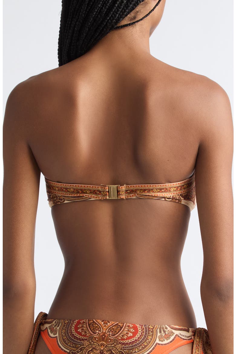 Mahon Scarf Tie Strapless Bikini Top, Alternate, color, TANGERINE PAISLEY