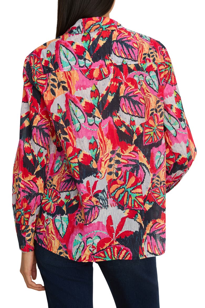 Kauai Crinkle Cotton Shirt, Alternate, color, RED MULTI