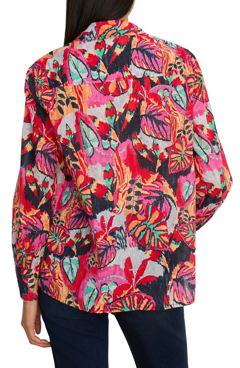 NIC+ZOE Kauai Garden Crinkle Shirt, Alternate, color, Red Multi