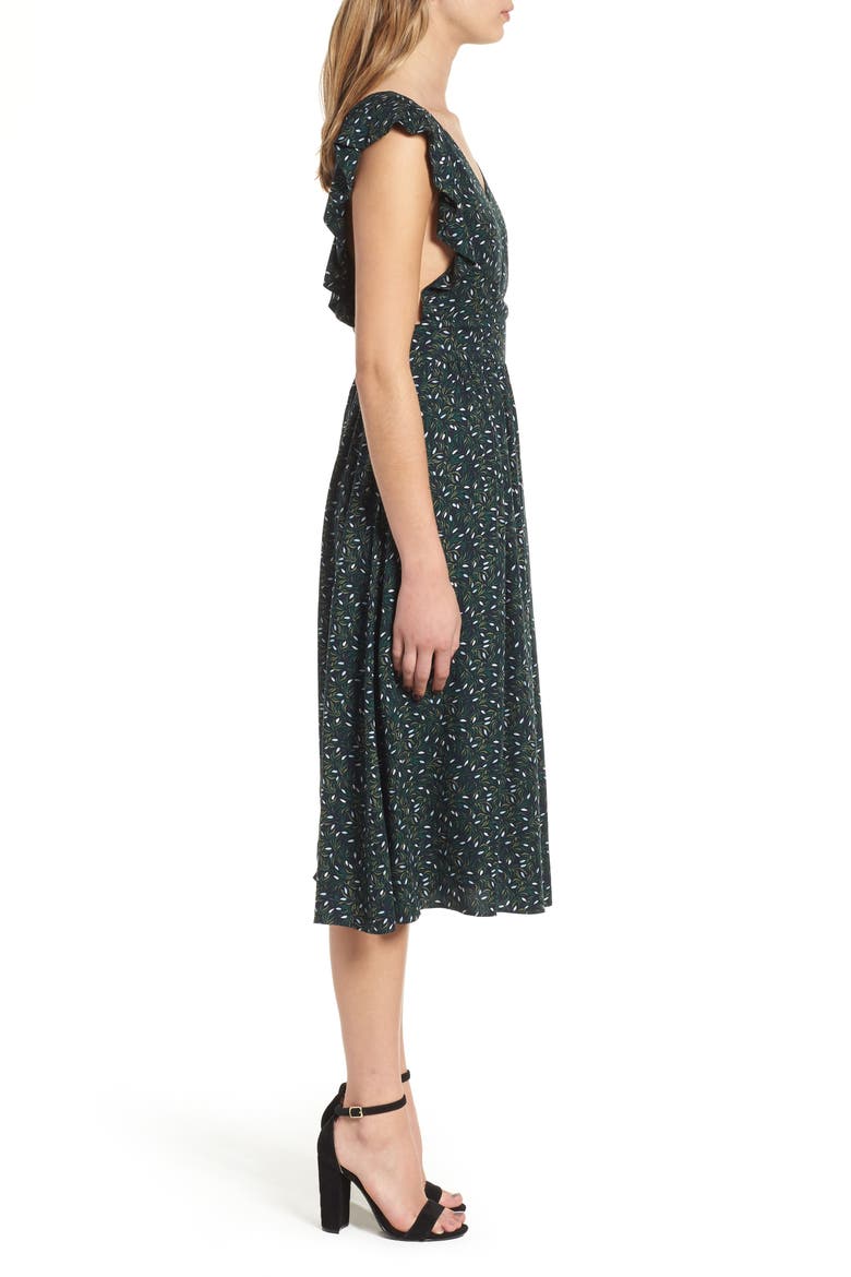 Pinafore Midi Dress, Alternate, color, NAVY NIGHT TRAVELLING MOTIF