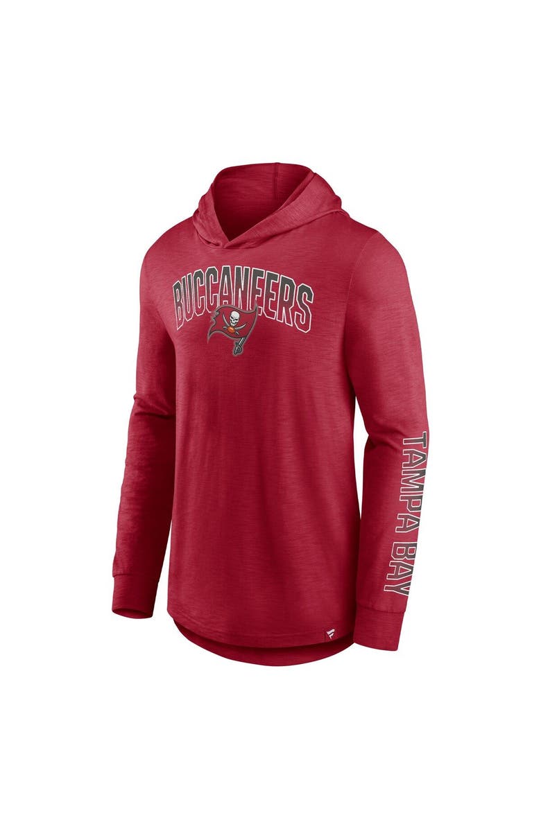 FANATICS Men's Fanatics Branded Red Tampa Bay Buccaneers Front Runner Long Sleeve Hooded T-Shirt, Alternate, color, Red