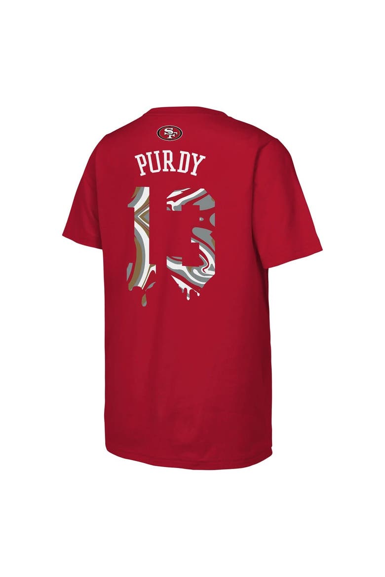 Youth Outerstuff Brock Purdy Scarlet San Francisco 49ers Mainliner Drip Player Name & Number T-Shirt, Alternate, color, Scarlet