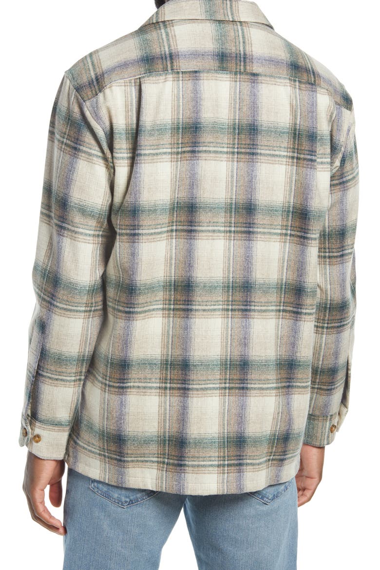 Board Plaid Lined Wool Button-Up Shirt, Alternate, color, NAVY PLAID