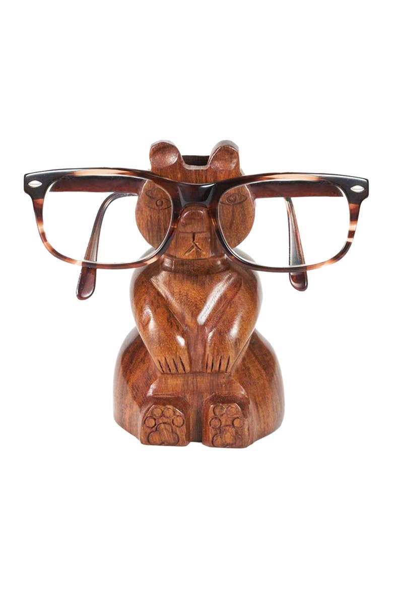 Bear Eyeglasses Holder Stand, Main, color, Brown