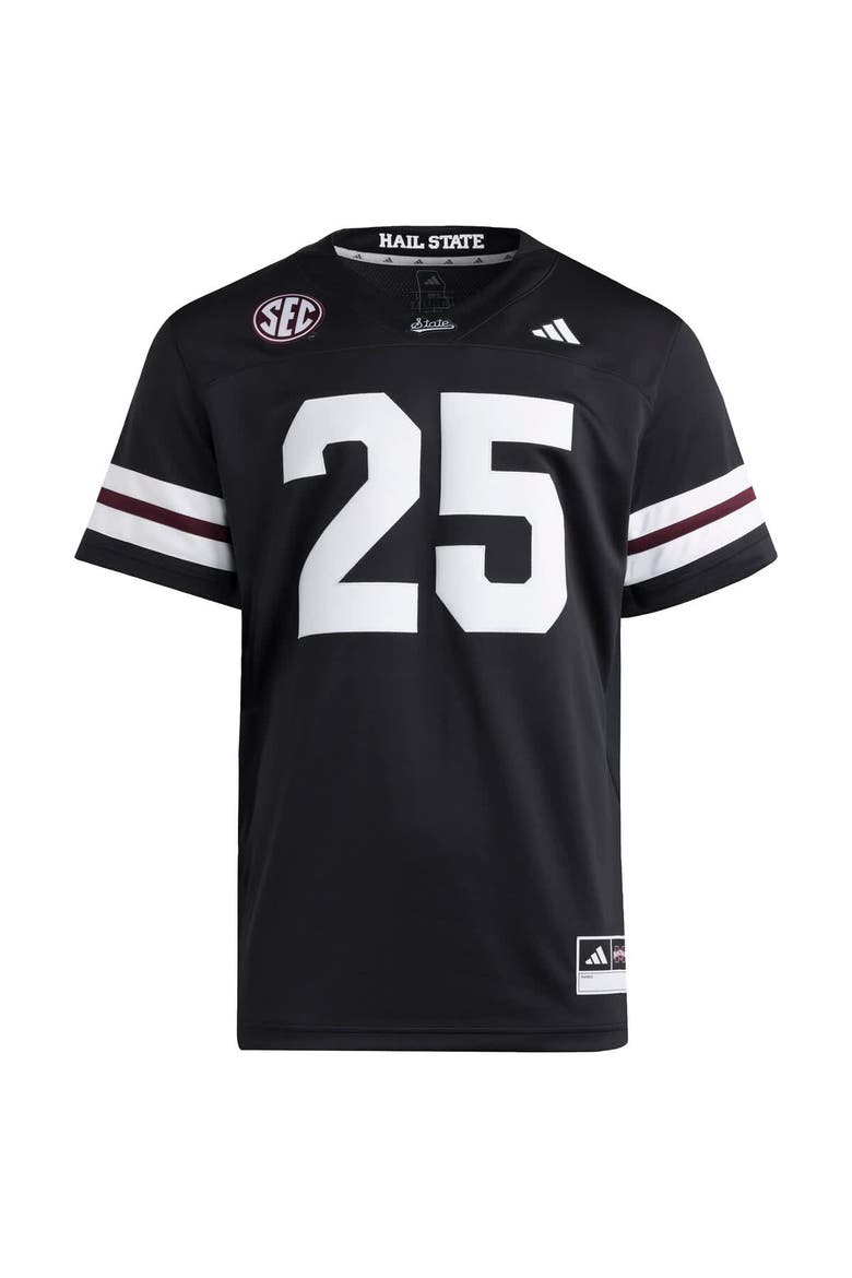 Men's adidas #25 Black Mississippi State Bulldogs Premier Strategy Jersey, Alternate, color, Black