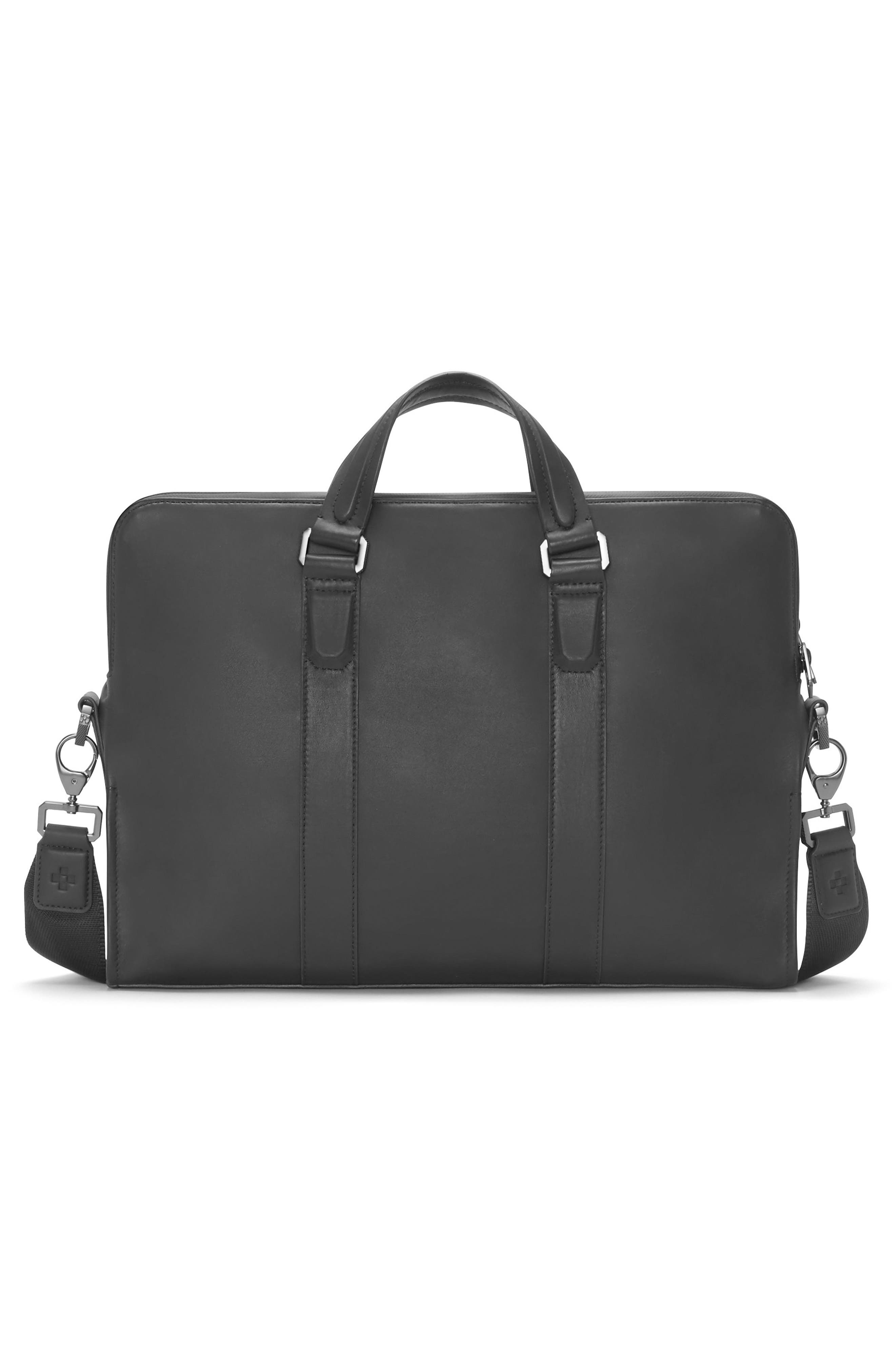 Dopia Leather Briefcase, Alternate, color, BLACK