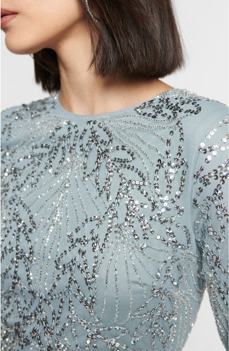 MARYISA Modest Embellished Sequin Beaded Long Sleeves Occasion Maxi Dress, Alternate, color,