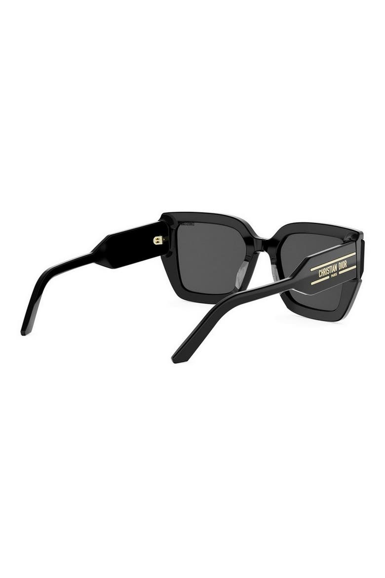 'DiorSignature S14I 64mm Oversize Square Sunglasses, Alternate, color, SHINY BLACK / SMOKE