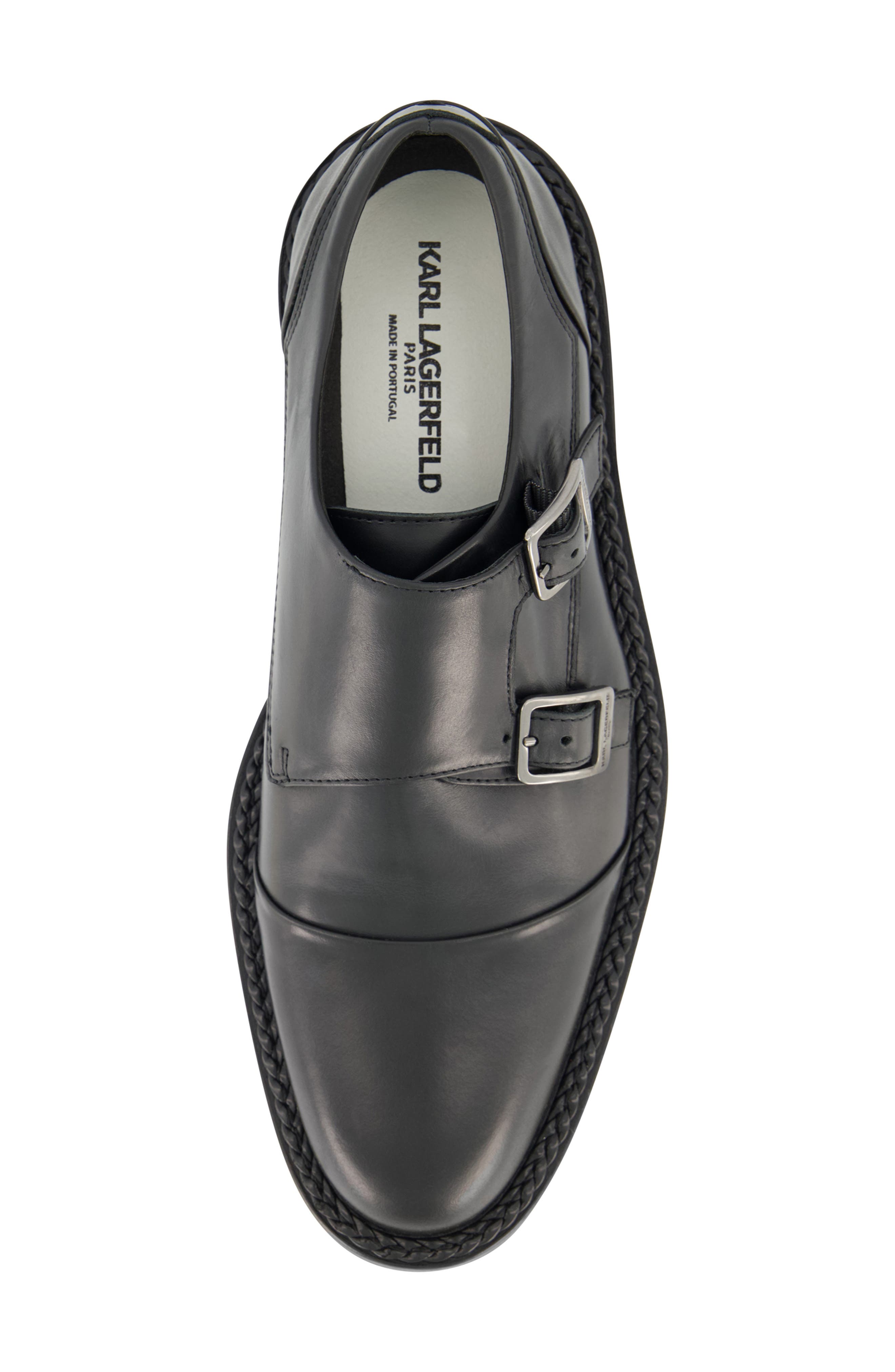 KARL LAGERFELD PARIS Double Monk Strap Shoe, Alternate, color, Black