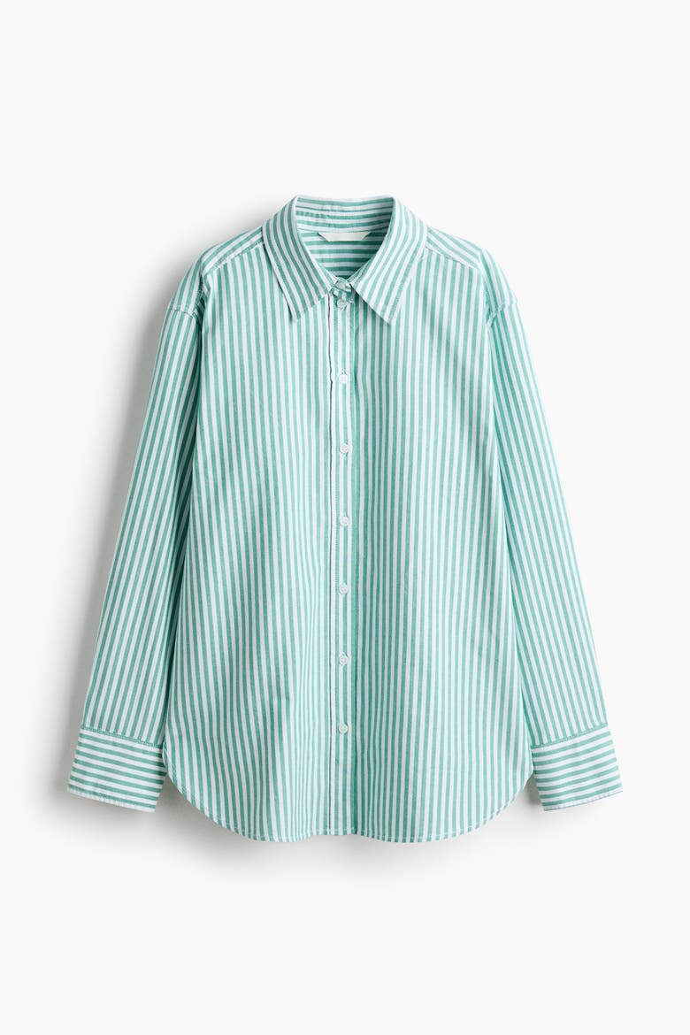 Oxford Shirt, Alternate, color, Green/white striped