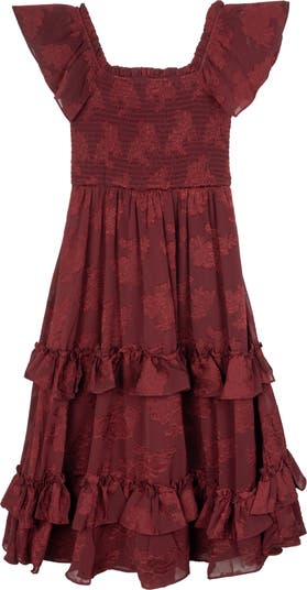 Kids' Burnout Floral Ruffle Sundress