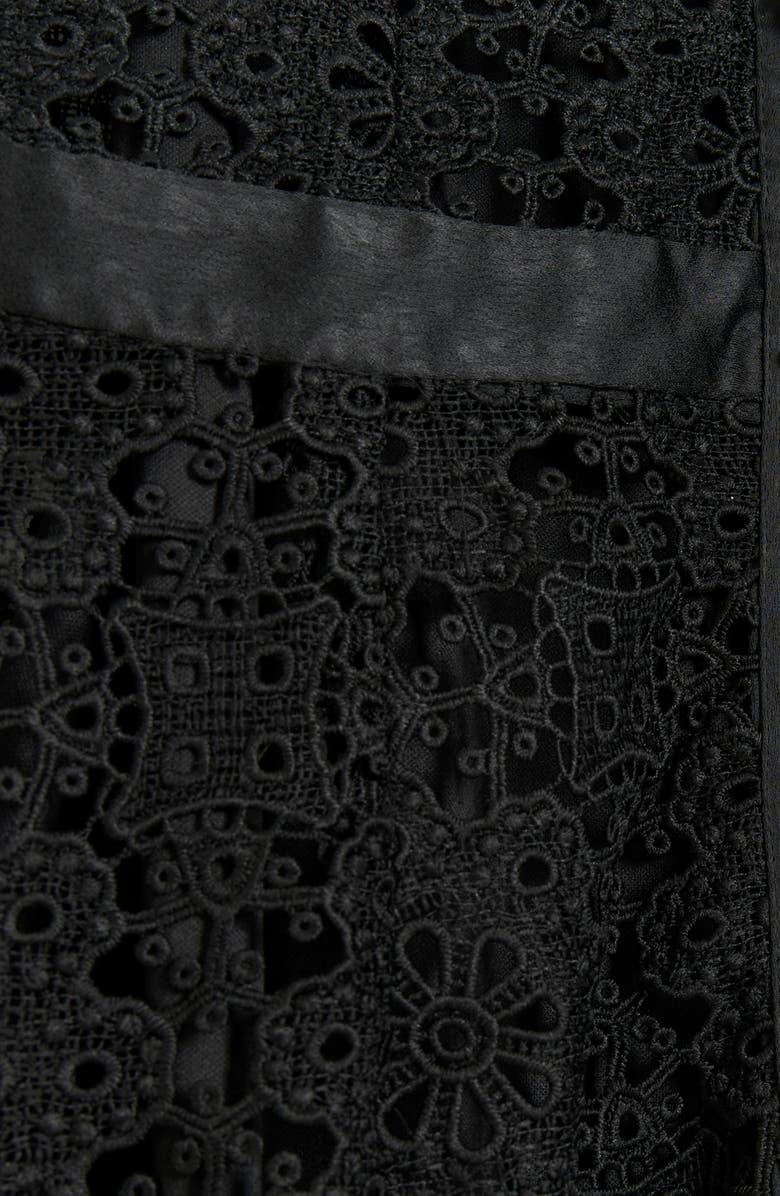 River Island Floral Lace Midi Dress, Alternate, color, Black