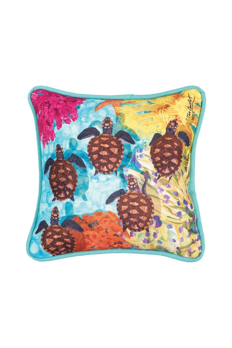 Baby Turtles Small Petite Printed Throw Pillow, 8" x 8", Main, color, Blue