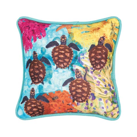 Baby Turtles Small Petite Printed Throw Pillow, 8" x 8"