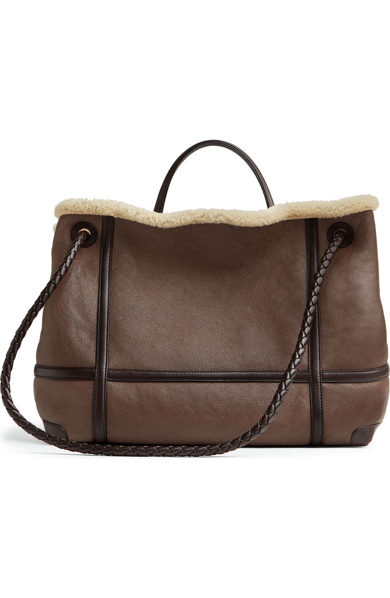 Bottega Veneta Large Andiamo Genuine Shearling Tote, Alternate, color,