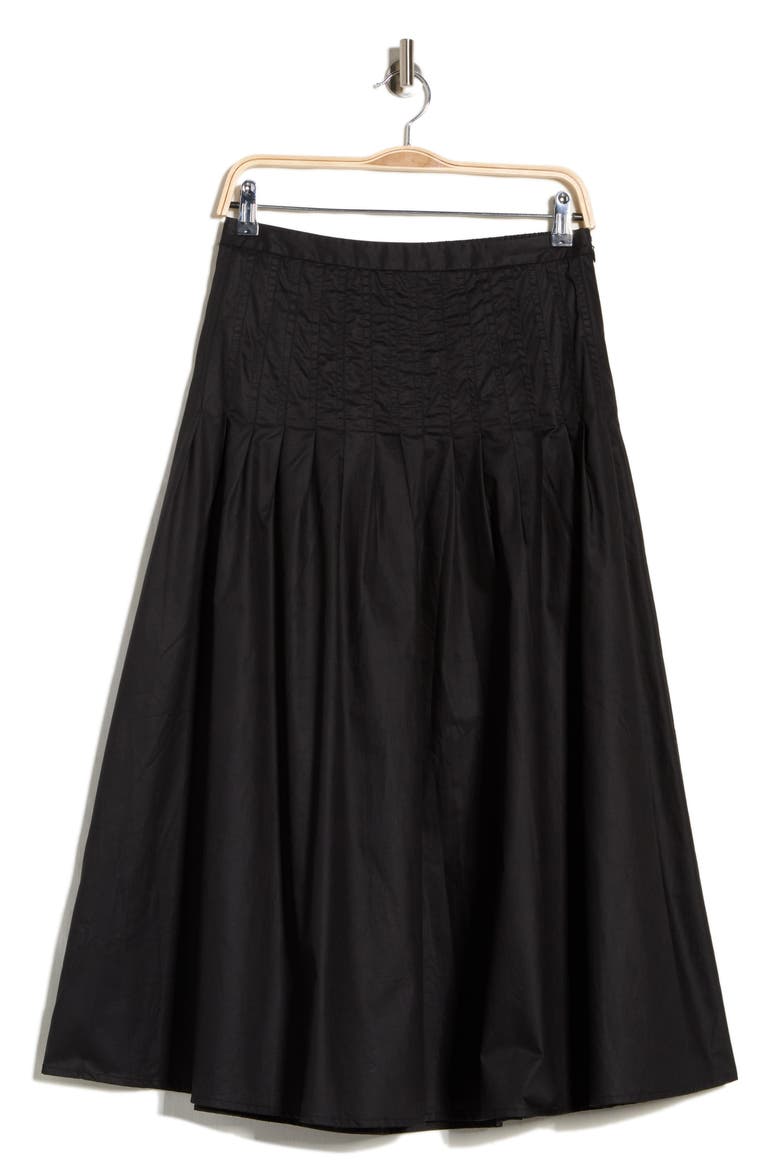 Poplin Skirt, Alternate, color, BLACK