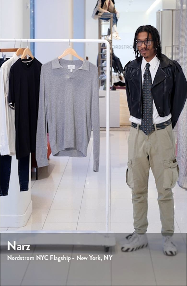 Long Sleeve Johnny Collar Polo Sweater, sales video thumbnail