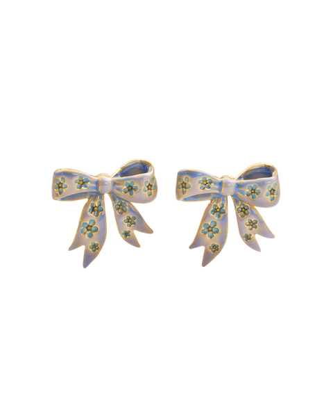 Forget Me Not Bow Stud Earrings