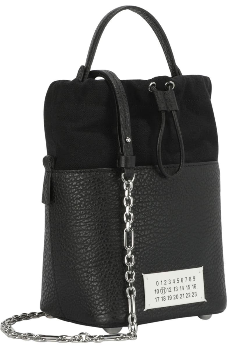 Maison Margiela Micro 5AC Leather Bucket Bag, Alternate, color, Black