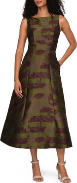 Kay Unger Camilla Floral Jacquard Cocktail Dress
