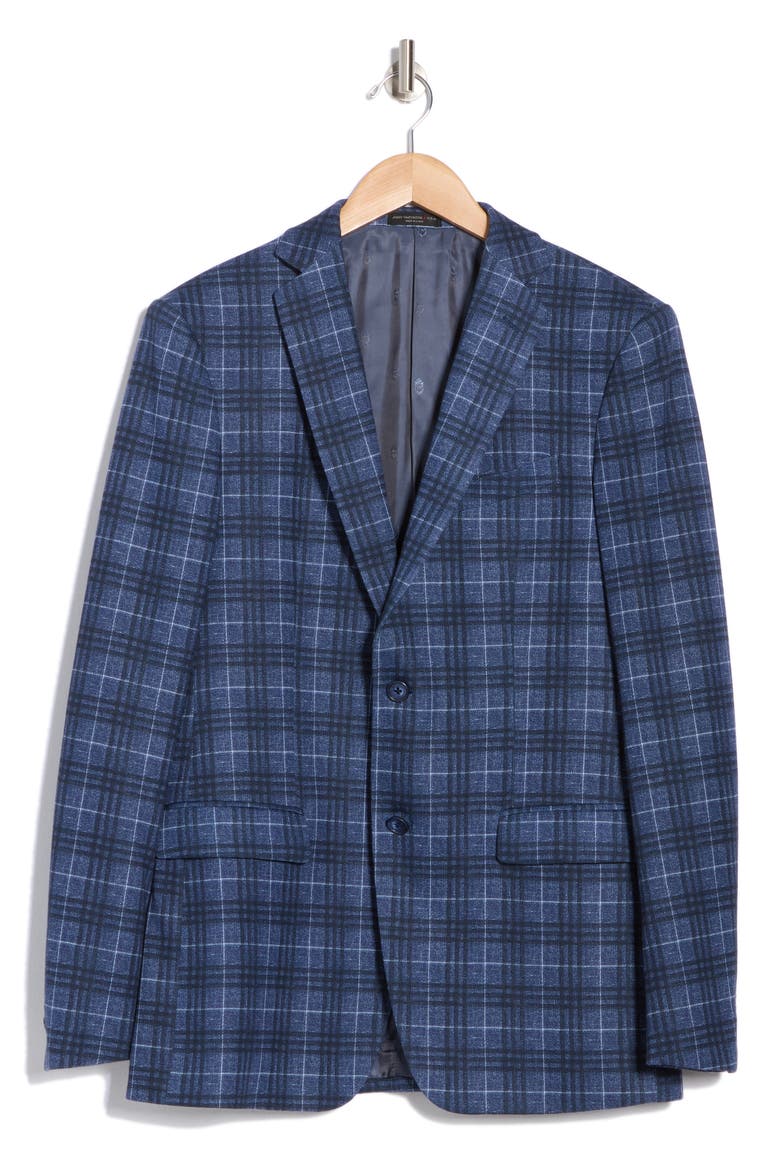 Plaid Wool Sport Coat, Alternate, color, BLUE
