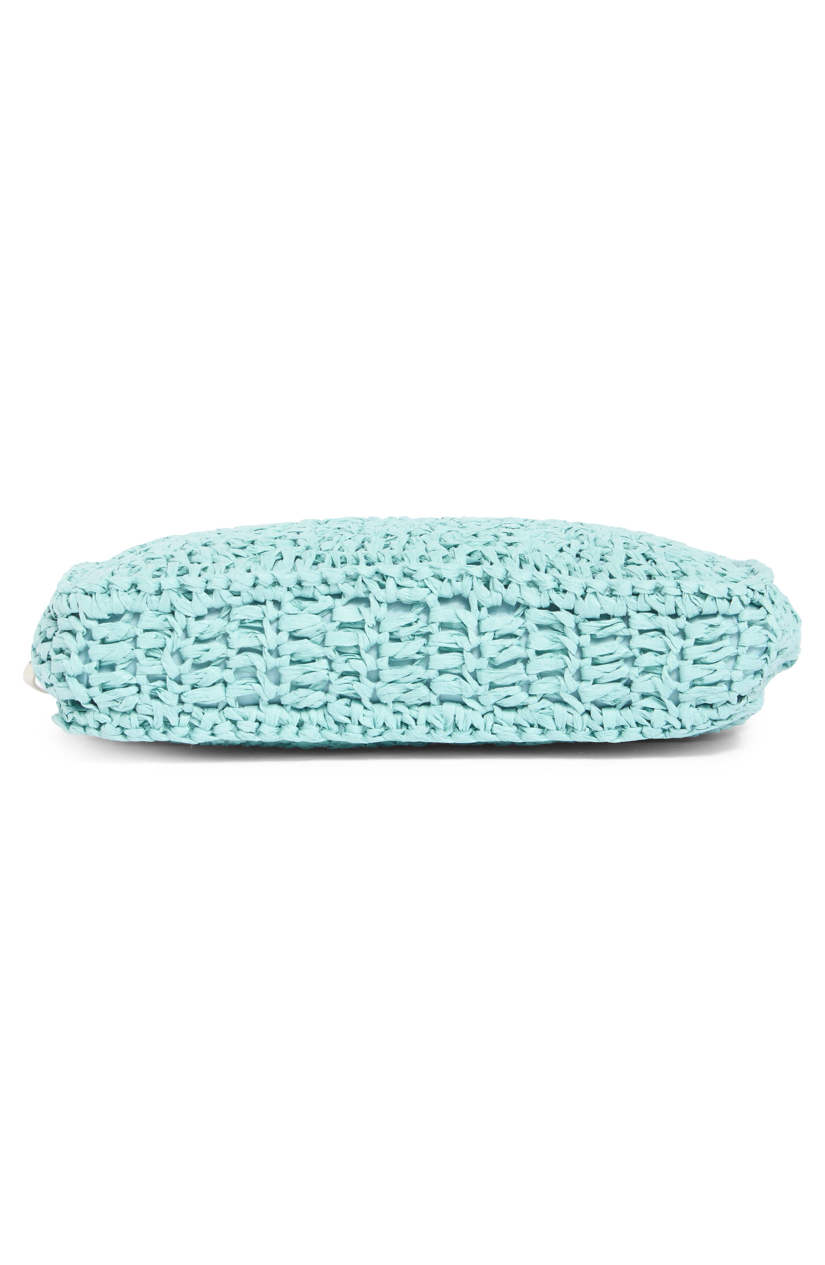 Crochet Square Shoulder Bag, Alternate, color, BLUE