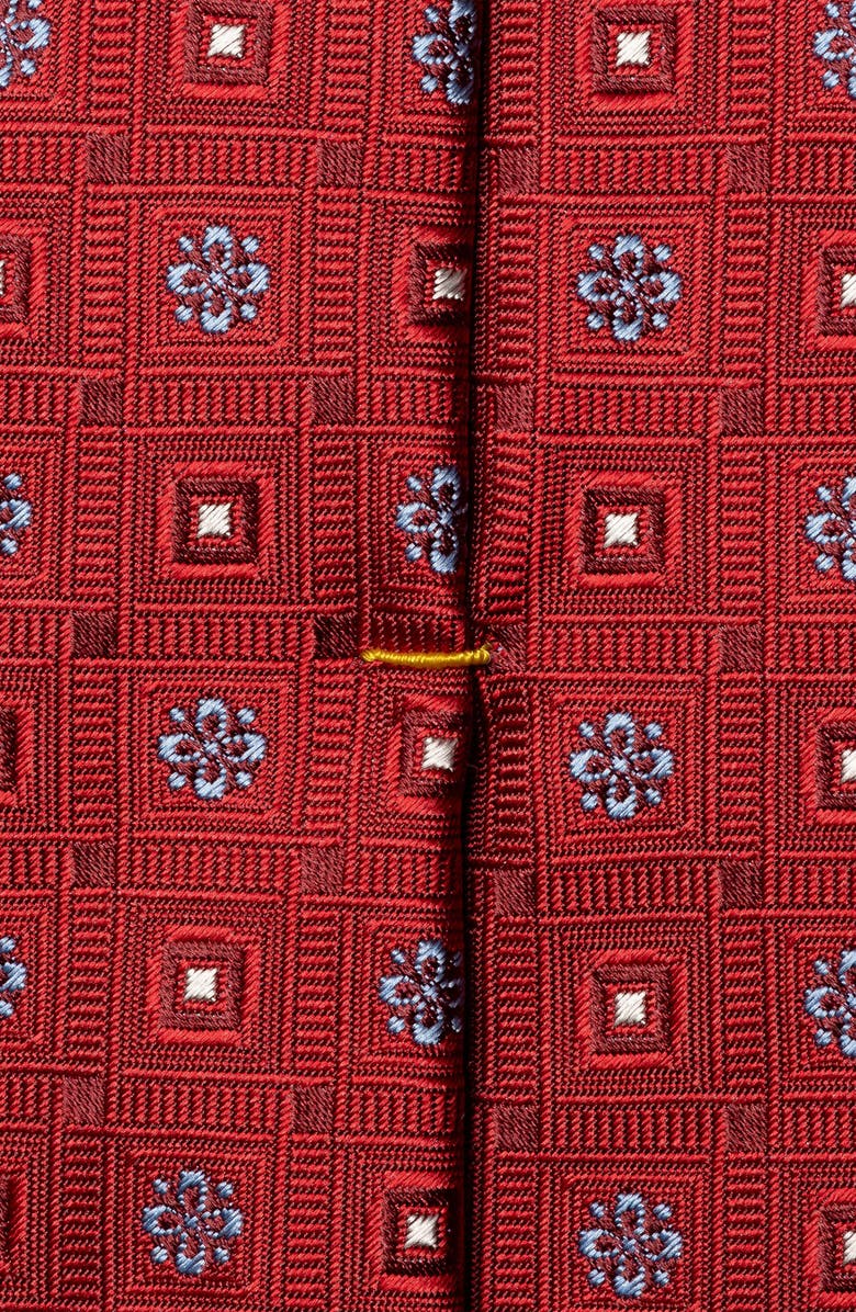 Eton Geometric Silk Tie, Alternate, color, Medium Red