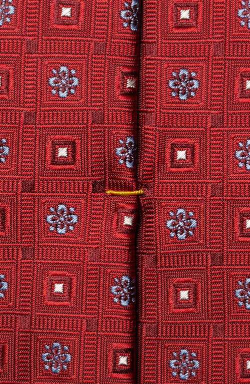 Eton Geometric Silk Tie In Red