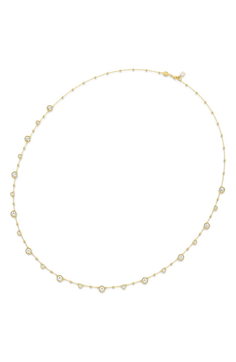 Swarovski Imber Long Crystal Station Necklace, Alternate, color, Gold
