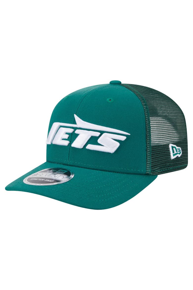 Men's New Era Green New York Jets Main Trucker 9SEVENTY Stretch-Snap Hat, Main, color, Green