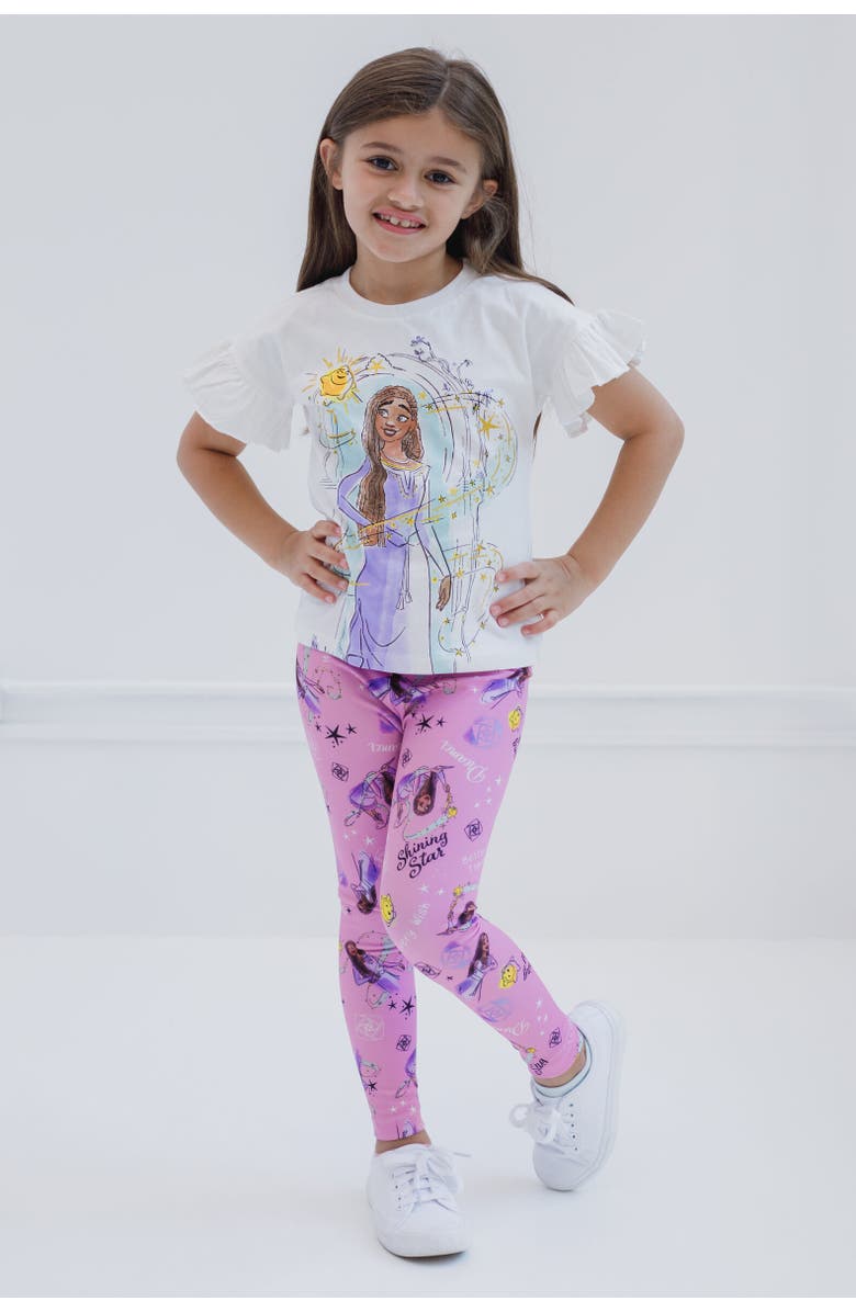 Disney Wish T-Shirt & Leggings Set, Alternate, color, White / Purple