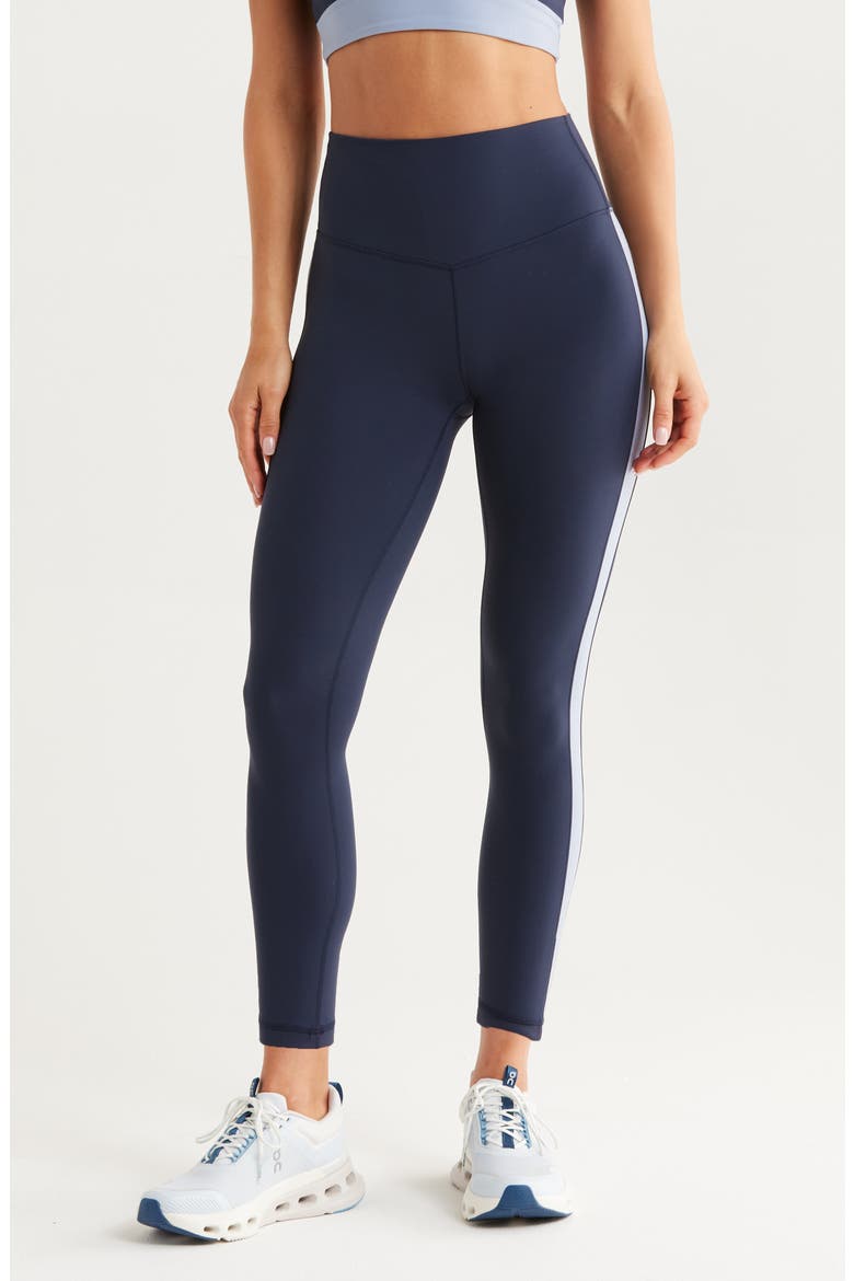 Studio Luxe Colorblock High Waist 7/8 Leggings, Main, color, NAVY SAPPHIRE - BLUE