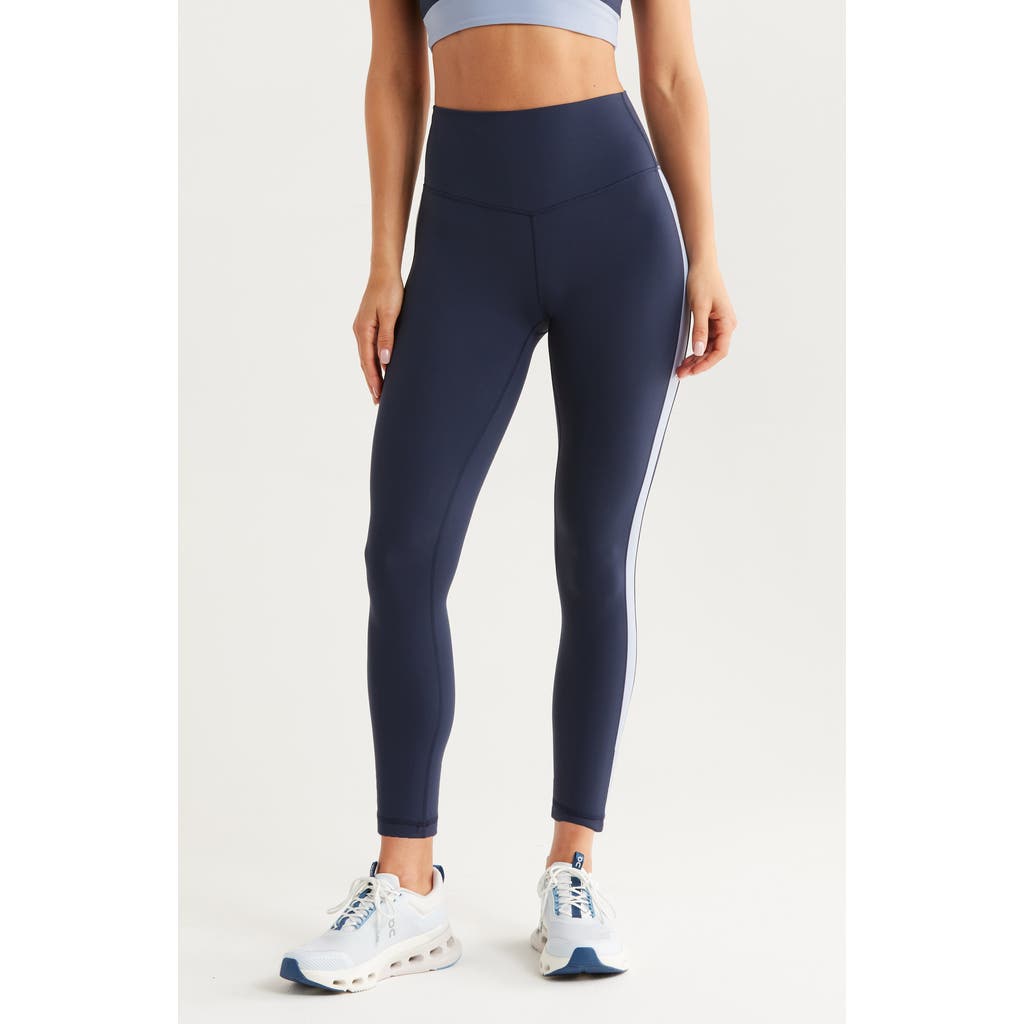 Zella Studio Luxe Colorblock High Waist 7/8 Leggings In Blue